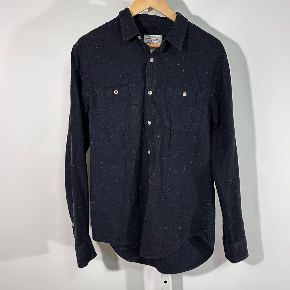 Lucky Brand “The Mark of Good Luck” Speckled Button-Up Shirt medium